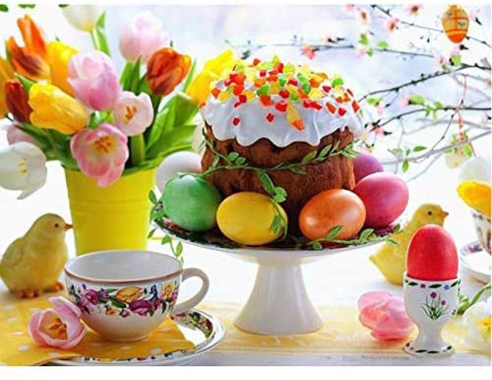 6000-Piece Wooden Jigsaw Puzzle for Adults & Kids - Easter Eggs & Cakes DIY Challenge - Unique Gift for Family Game Night & Birthday Parties (21.8x105cm)