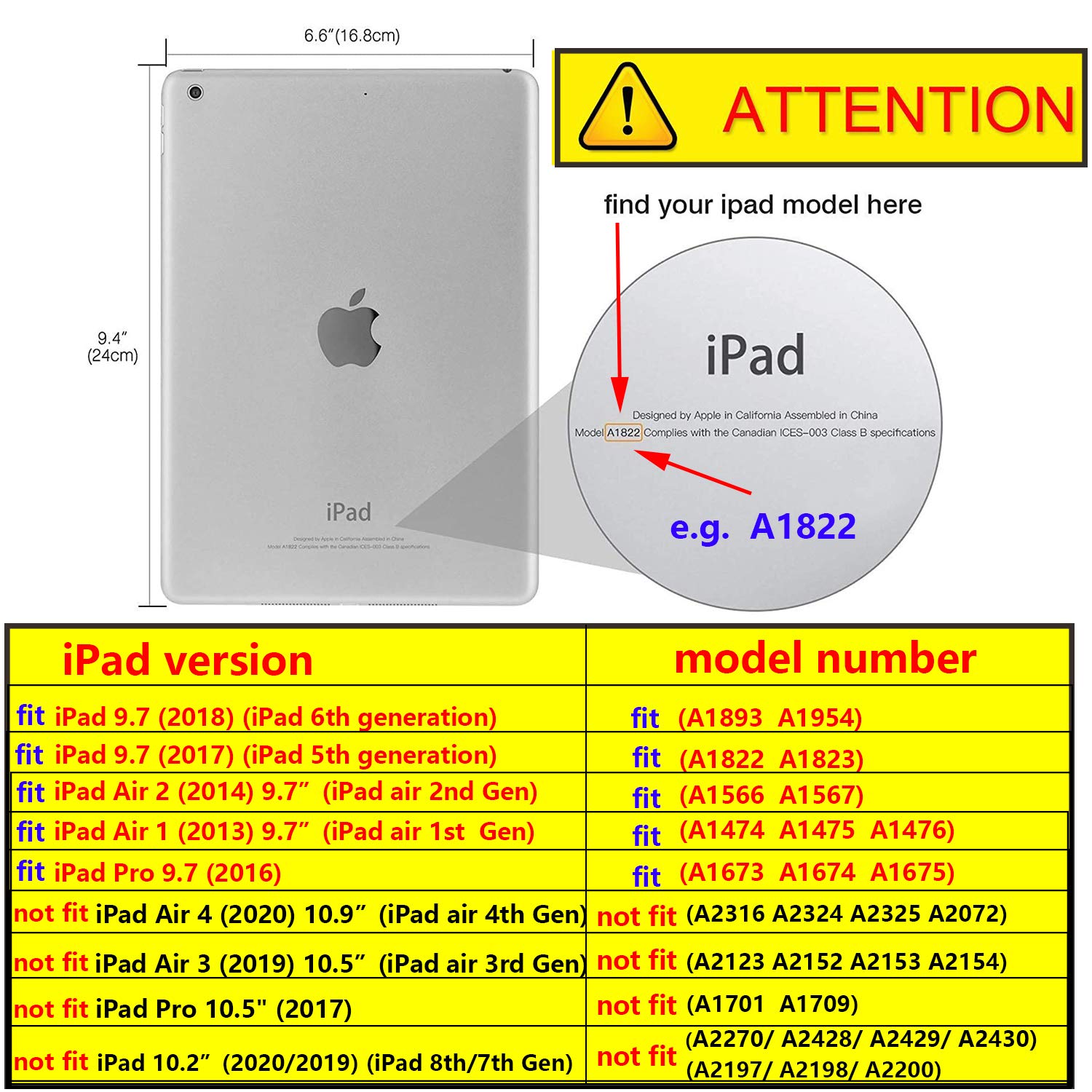 Premium PU Leather Smart Case for Apple iPad 9.7 inch (iPad 6th/5th Gen, Air 1/2, Pro 9.7) - Auto Sleep/Wake Folio Stand with Wallet Function - Stylish Yellow Leopard Print - Perfect for Work, Travel & School Use