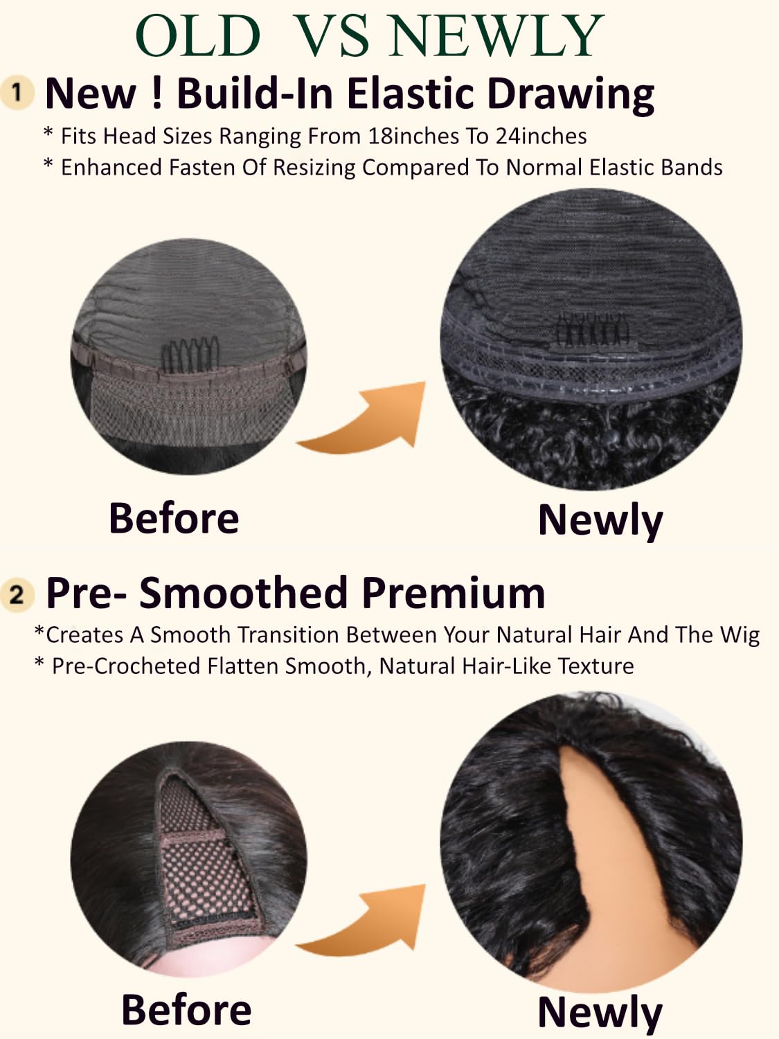 KLAIYI EasiContour V-Part Human Hair Wig - 18