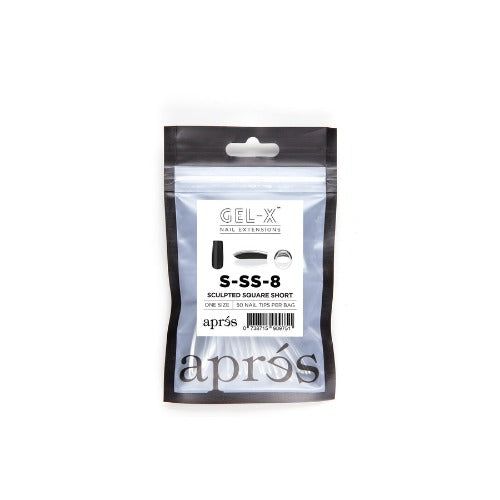 Apres Gel X Nail Tips (50pc) - Sculpted Short Square Press On Nails for Manicure & DIY Nail Art | Perfect for Home, Salon, and Professional Use