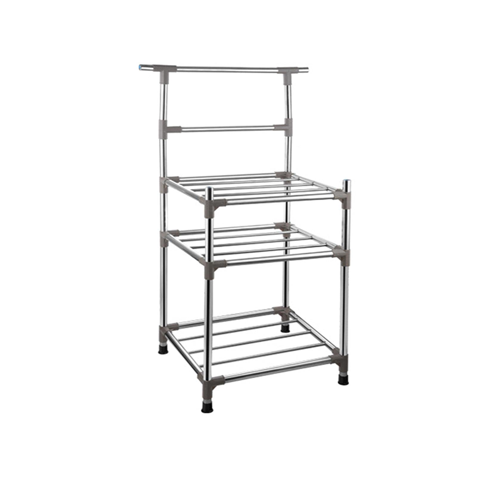 Stainless Steel Kitchen Storage Shelf - Heavy Duty Utility Rack for Food, Tableware & Home Organization | Durable Organizer for Pantry, Countertop & Cabinet Storage (Color: A)
