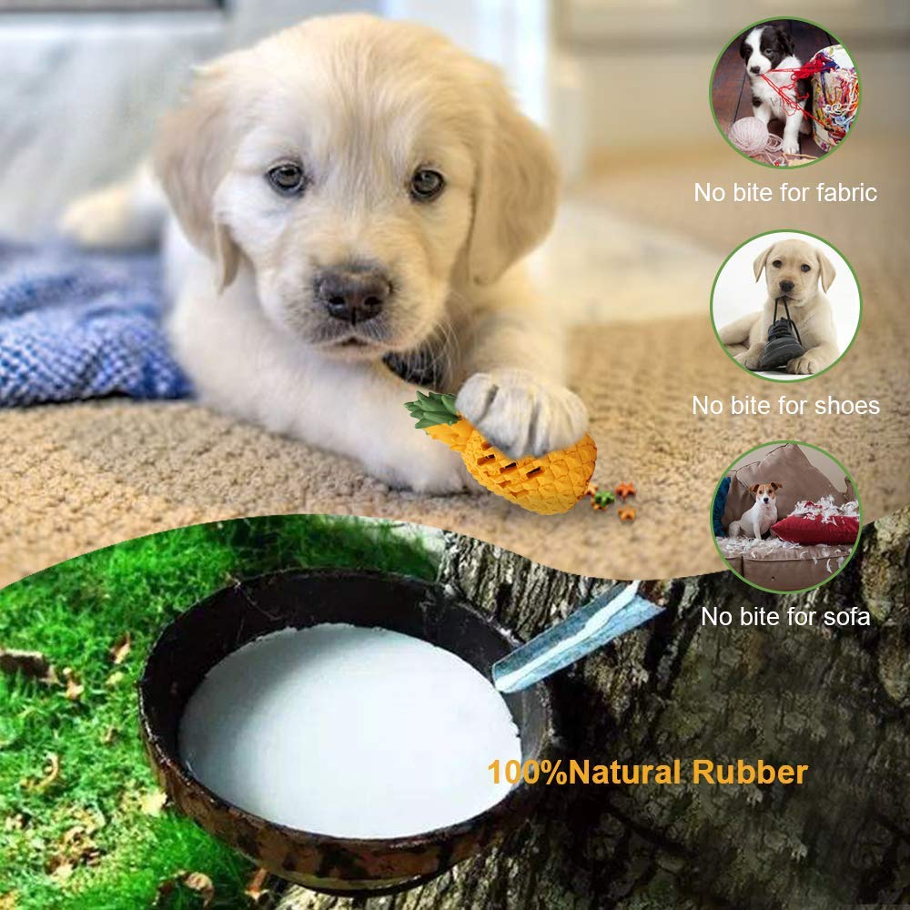 Durable Indestructible Dog Chew Toys for Aggressive Chewers - Tough Interactive Puppy Toys for Large & Small Dogs, Treat Dispensing Teeth Cleaning Toy (Pineapple Design) - Perfect for Boredom Relief & Dental Health