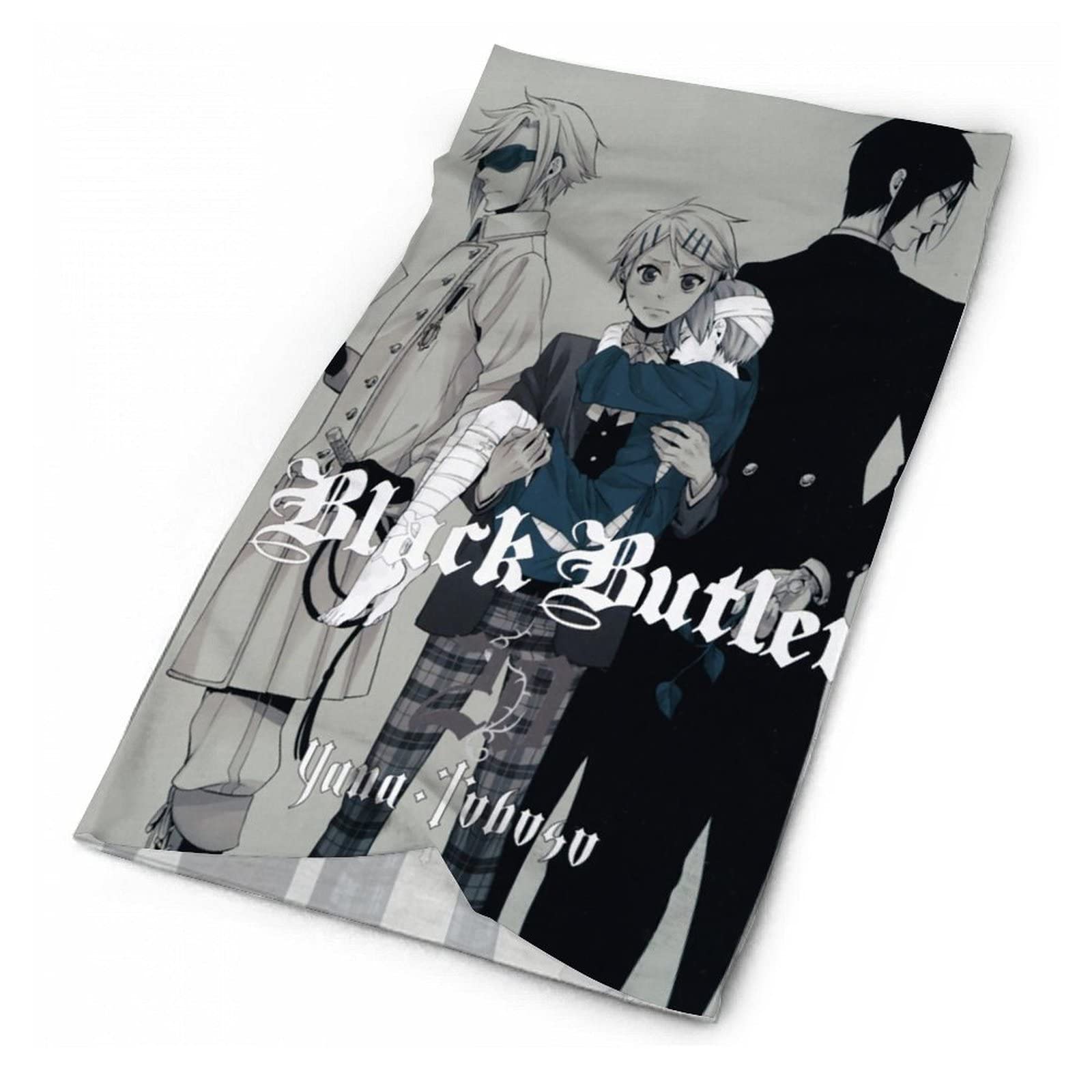 Black Butler Anime Sebastian Scarf Mask for Adults - Men's Face Covering, Gaiter, Bandana & Head Wrap - One Size Fits All - Perfect for Sports, Cosplay & Outdoor Activities