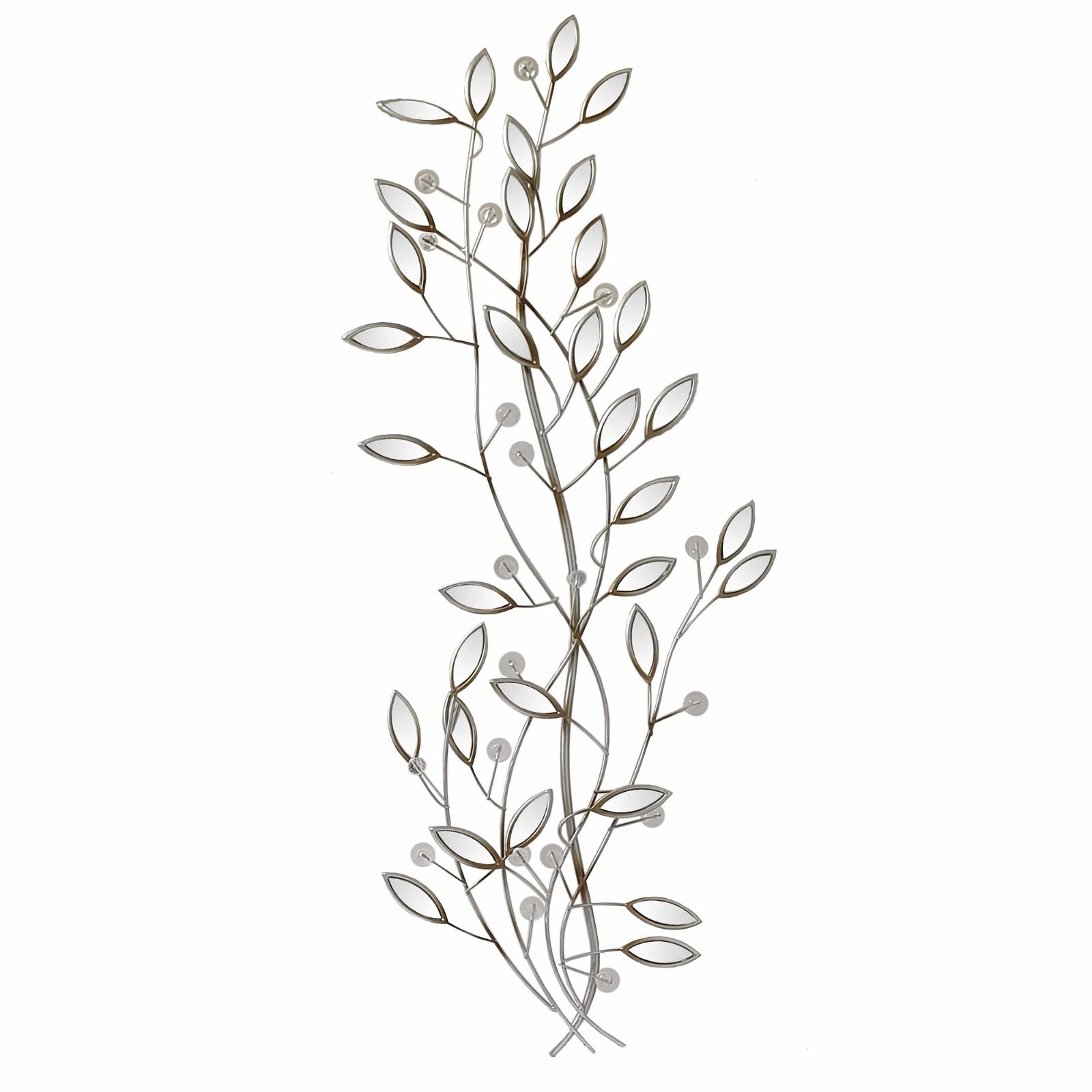 Urban Style Leaf Mirror Wall Art - Modern Botanical Decor for Living Room, Bedroom & Entryway