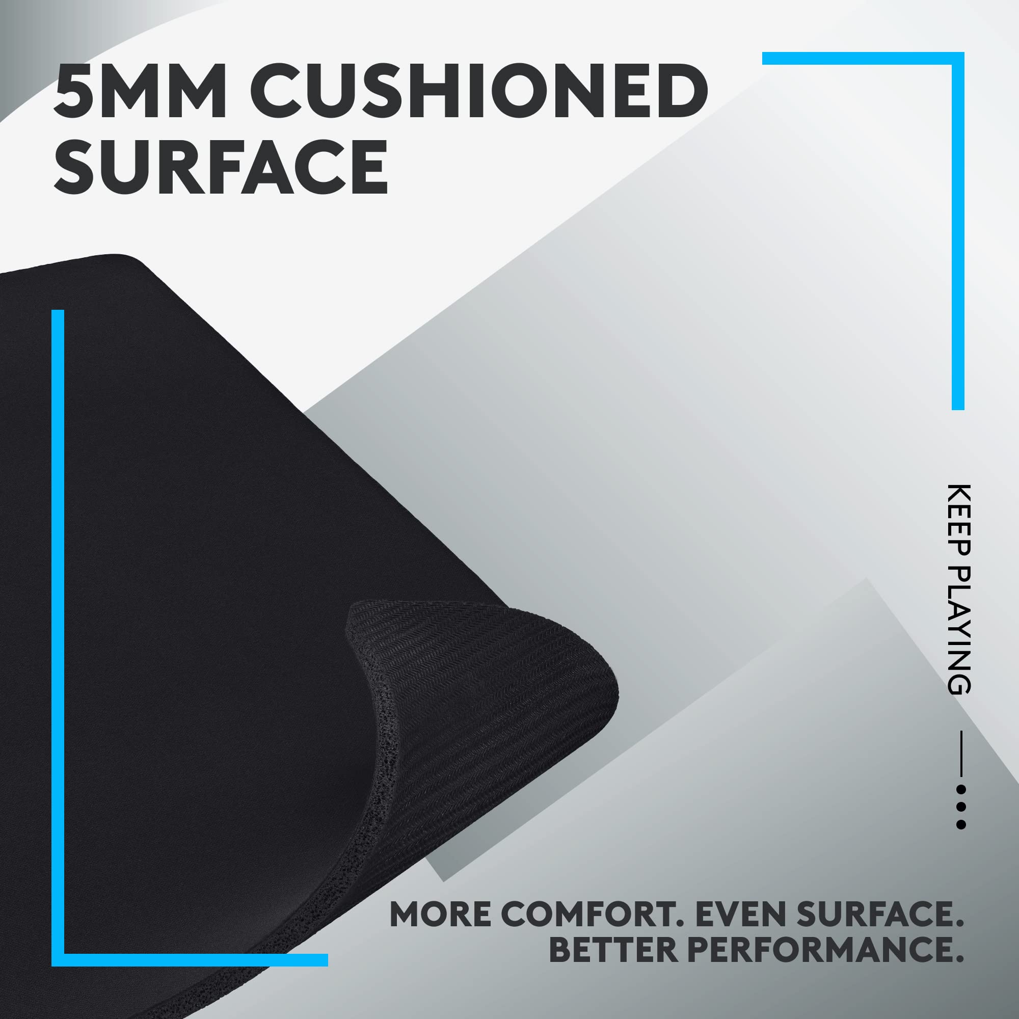 Logitech G740 Large Gaming Mouse Pad - 5mm Thick, Anti-Slip Base, Optimized for Precision Gaming Sensors | Smooth Surface with Moderate Friction | Compatible with PC & Mac | 46x40x0.5cm | Perfect for FPS, MOBA & Esports Tournaments