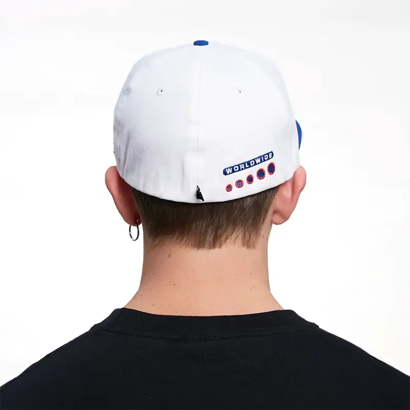 Rusty Joshua Racer Cap - Blue & White Snapback Baseball Hat for Men & Women | Casual Streetwear, Sports, Outdoor Activities