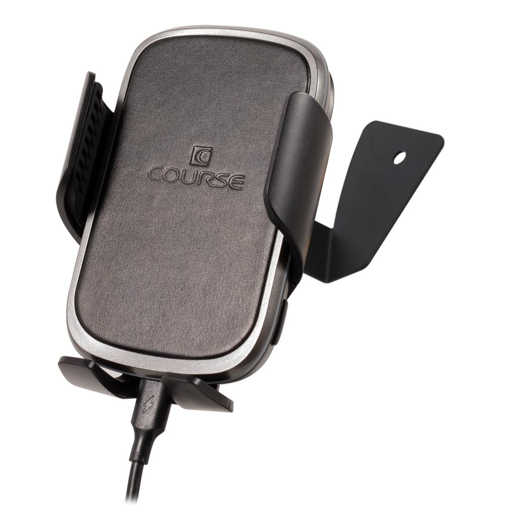 Course Motorsports DirectFit Wireless Charging Phone Mount for Tesla Model S (2012-2020) & X (2012+) - Auto-Grip Car Phone Holder with Fast Charging (Black) | Perfect for Hands-Free Navigation & Safe Driving
