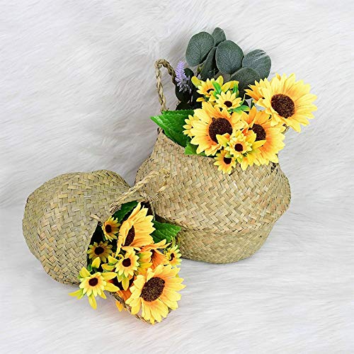Handmade Bamboo Storage Basket - Home & Garden Organizer for Laundry & Flowers