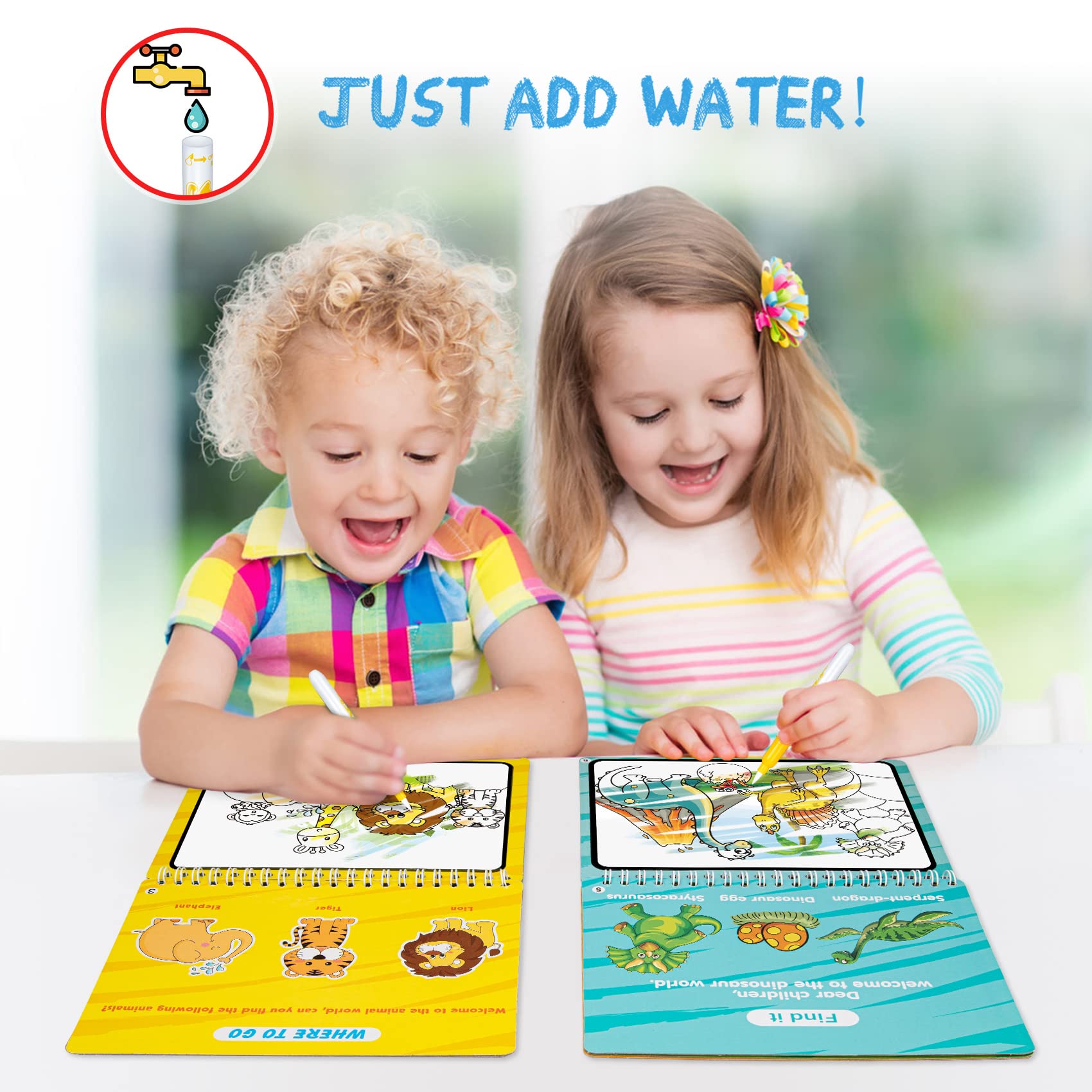 SYHLN Water Magic Coloring Book for Kids 2-4 Years - Travel & Birthday Gift
