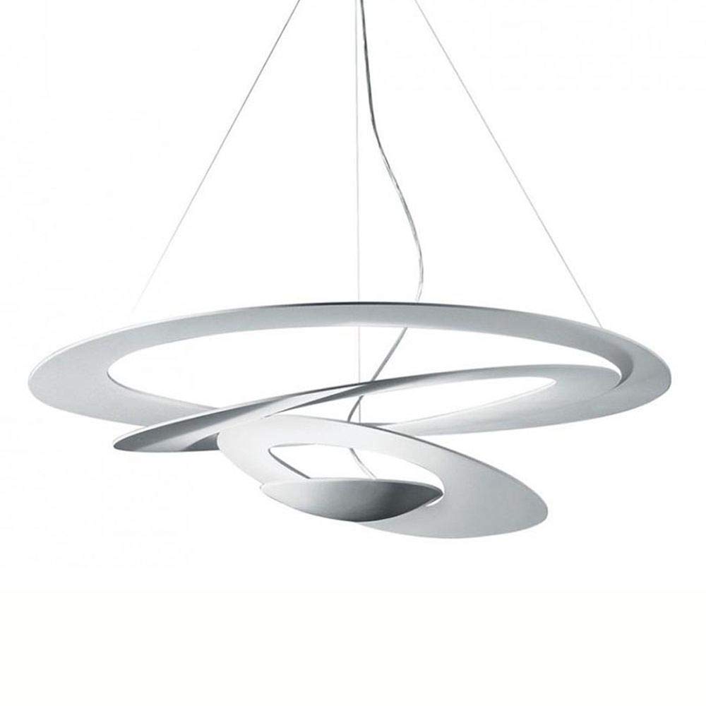 Modern White Iron UFO Ceiling Pendant Light - Contemporary Dining Room, Living Room, Bedroom & Study Chandelier - Perfect for Home Decor, Restaurant Lighting & Kids Room Ambiance (Medium Size)