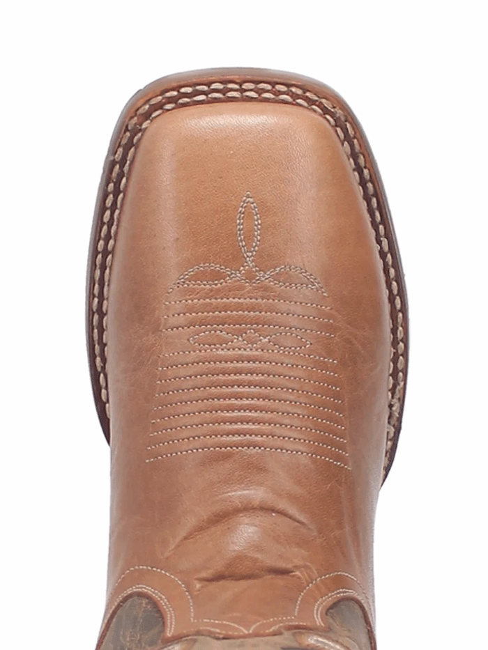 Dan Post DP4185 Men's IVAN Square Toe Leather Boots in Taupe - Comfortable Cowboy Boots for Western Wear, Rodeo & Casual Outfits