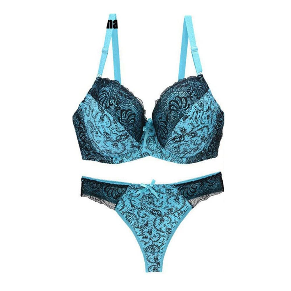 Women's Push Up Padded Bra & Thong Lingerie Set - Sexy Comfortable Underwear for Everyday Wear & Special Occasions