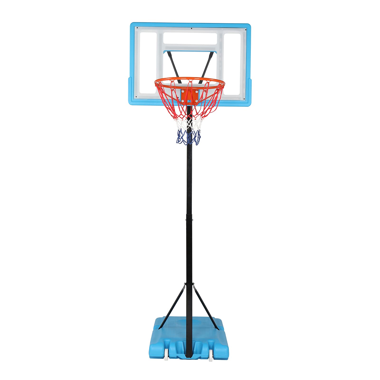 Adjustable Portable PVC Basketball Stand - 48-78 Inches Height, 35.4