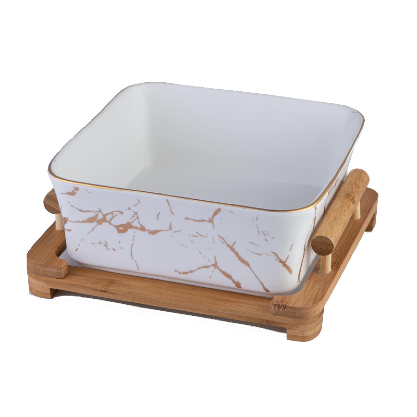 Premium Black and White Marble Ceramic Square Fruit Plate - 21cm Nordic Style Dried Fruit & Snack Serving Dish for Home Decor, Dining Table, and Party Use