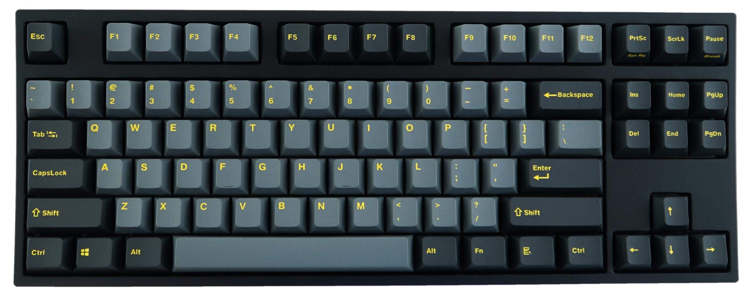 Leopold FC750R PD Tenkeyless Mechanical Keyboard - Cherry MX Blue Switches, Double Shot PBT Keycaps, Ash Yellow Color | Perfect for Gaming, Typing & Office Work