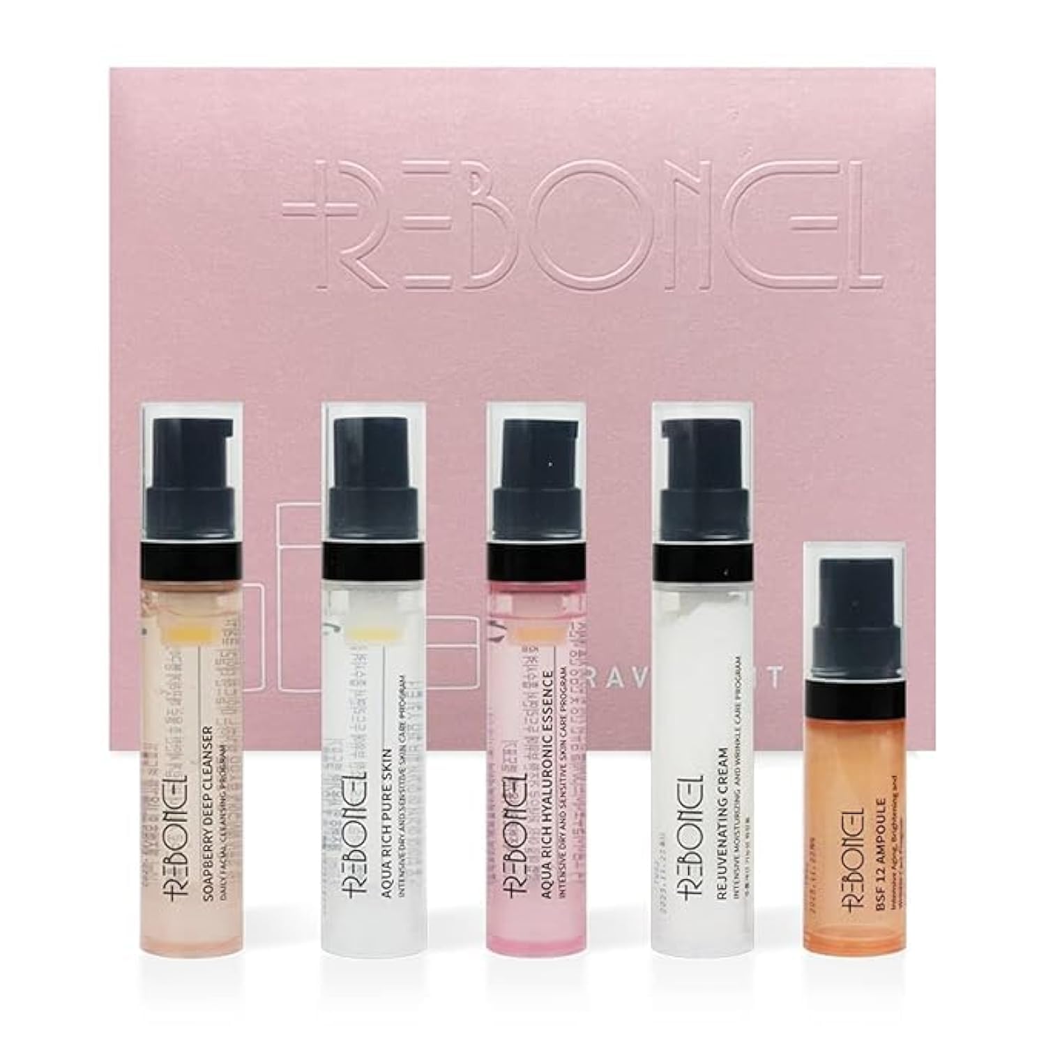Korean Skin Care Travel Set - TSA Approved Travel Size Toiletries with Ampoule, Cleanser, Toner, Essence & Cream | All-Natural Moisturizing Skincare Gift Set | Perfect for On-The-Go Hydration & Airplane Travel Essentials