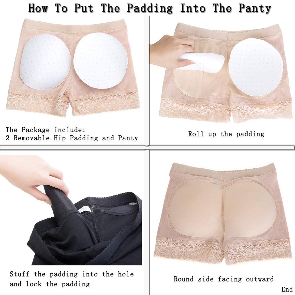 Women's Butt Lifter Hip Enhancer Shaper - Boyshort Control Panties with Push Up Padded Buttock for Instant Curves | Perfect for Body Shaping, Special Occasions & Confidence Boost