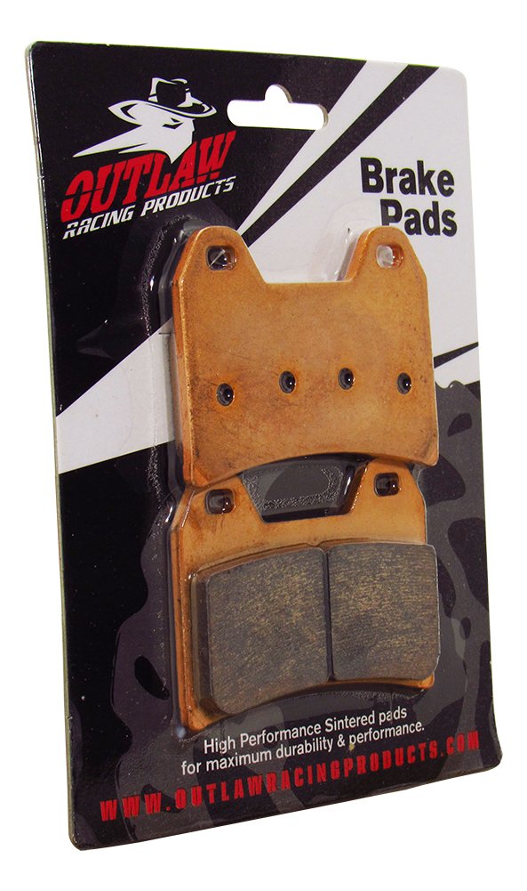 Outlaw Racing Sintered Brake Pads - High Performance Front & Rear Motorcycle Brake Pads for Sport Bikes, Cruisers & Off-Road - Superior Stopping Power for Racing & Daily Commuting