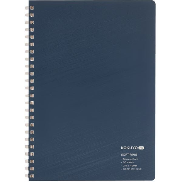 KOKUYO ME A5 Soft Ring Notebook with Grid Lines - Deep Nature Color for School, Office & Journaling | Premium Japanese Stationery for Note-Taking & Planning