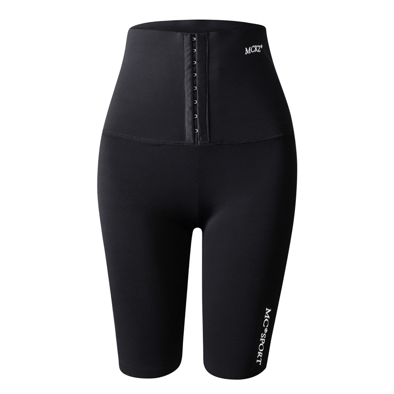 Women's High Waisted Sauna Sweat Pants - Slimming Compression Workout Shorts for Running & Thermo Body Shaping - Black | Perfect for Gym, Yoga, Weight Loss & Postpartum Recovery