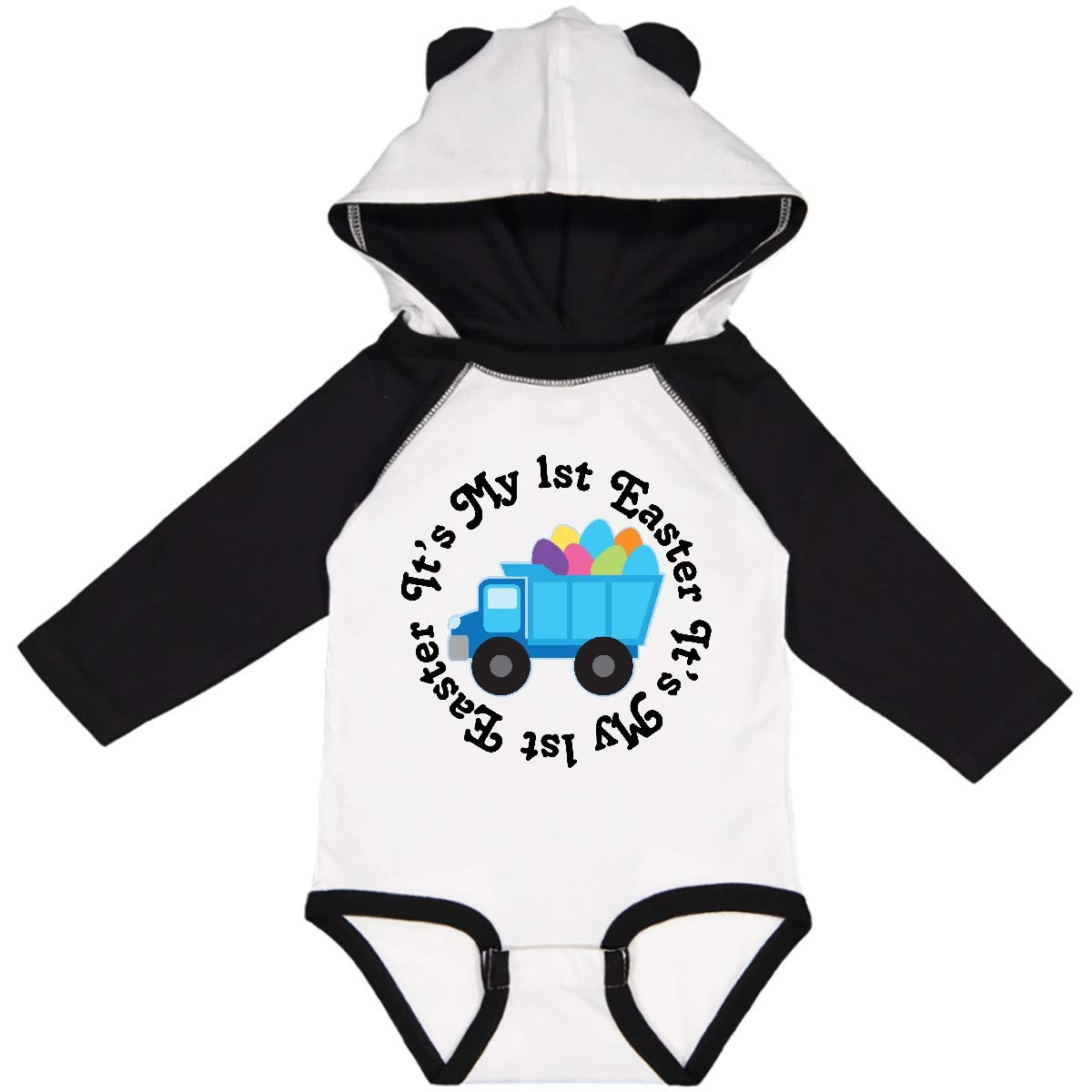 Inktastic 1st Easter Egg Truck Long Sleeve Baby Bodysuit - Cute Easter Outfit for Boys & Girls - Perfect for Easter Photos, Church, and Family Gatherings
