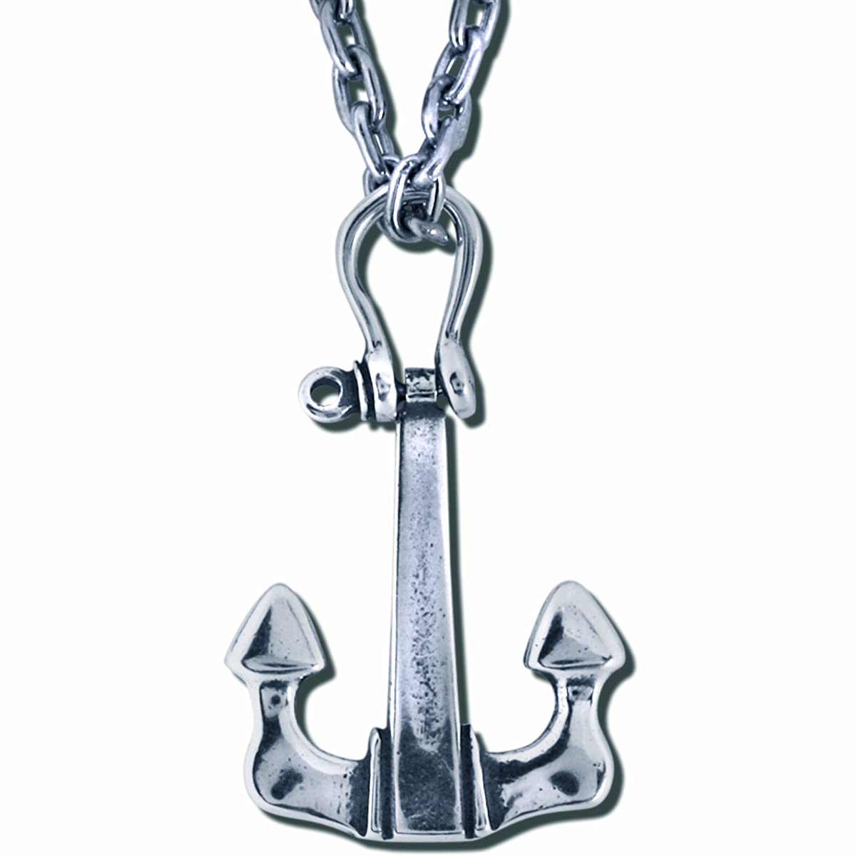 Sterling Silver Anchor Necklace for Women - 24