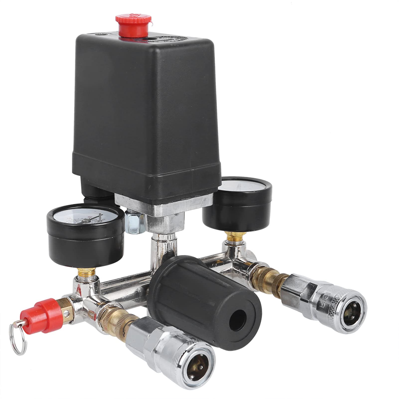 Bama Air Compressor Pressure Control Switch & Regulator Gauge Manifold Kit - Adjustable Pressure Regulator for Air Tools, HVAC Systems & Industrial Applications