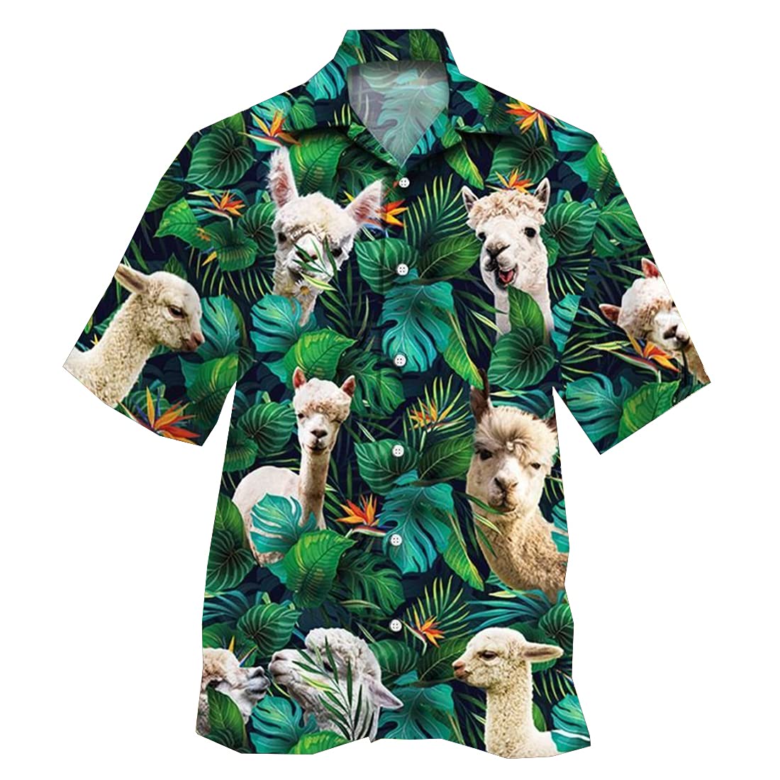 Stylish Tropical Leaves Hawaiian Shirts for Men & Women - Breathable Short Sleeve Button Down Shirt Set | Perfect for Beach Vacations, Summer Parties & Casual Wear
