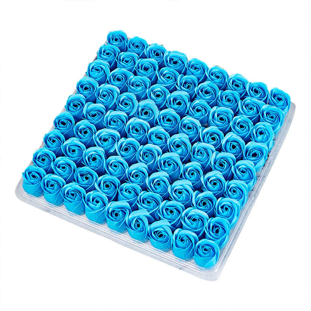 FABFEGU Artificial Rose Flower Soap - 3 Layer Headless Fake Roses for Home Decor, Bedroom, Fall & Wedding Centerpieces (Sky Blue, 1 Size) - Perfect for Romantic Gifts, Table Settings & Seasonal Displays