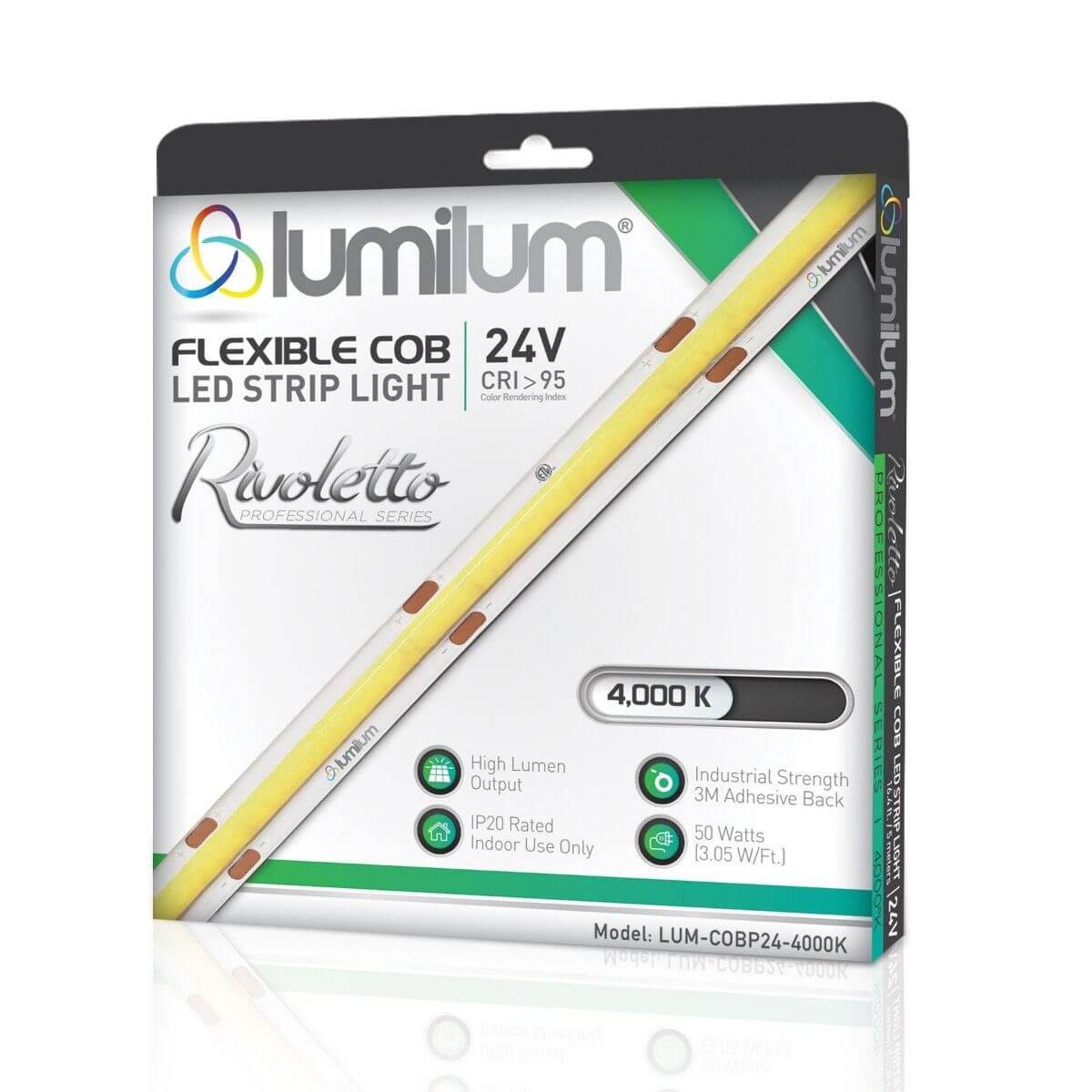 24V COB LED Strip Light 16.4ft/5m - Ultra Bright, Dotless Design, Adjustable White Tones (3000K-6000K) - Perfect for Home Decoration, Under Cabinet Lighting, and Commercial Display
