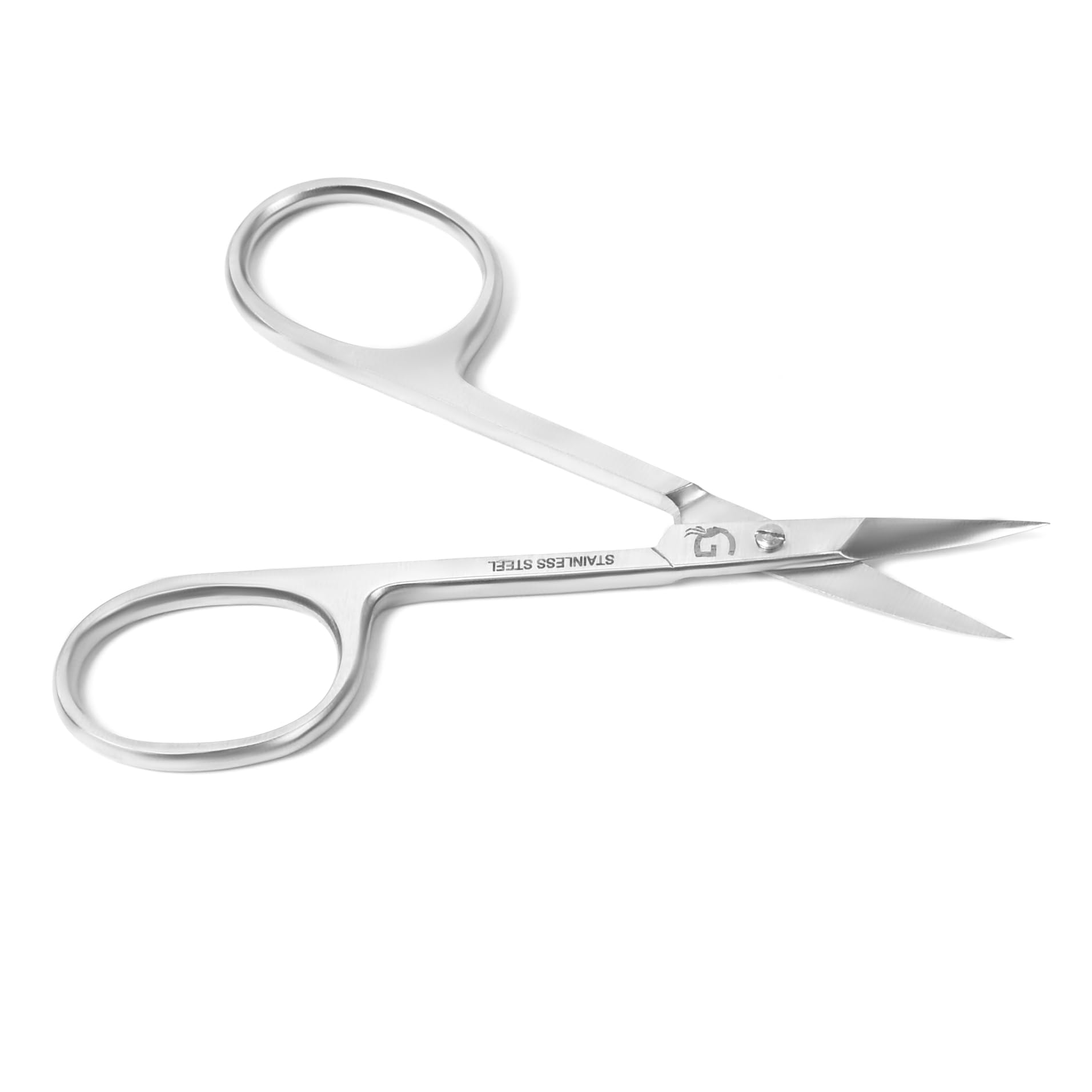 Professional Stainless Steel Cuticle Scissors - Curved Grooming Scissors for Eyebrow, Mustache, Nose Hair, Eyelash & Dry Skin Care - Manicure & Pedicure Essential for Home & Salon Use