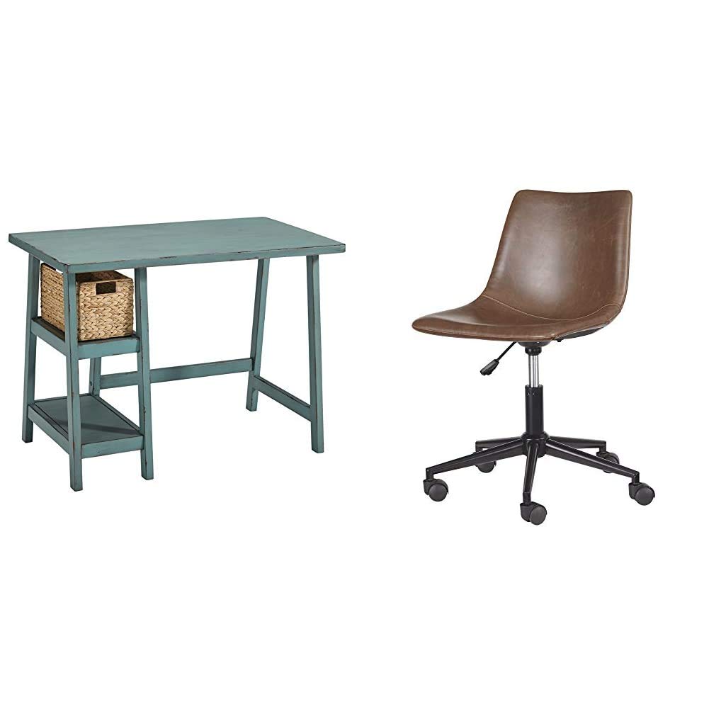 Signature Design by Ashley Mirimyn Home Office Small Desk & Swivel Chair Set - Compact Workspace Solution for Small Spaces, Home Office, Study Room or Dormitory