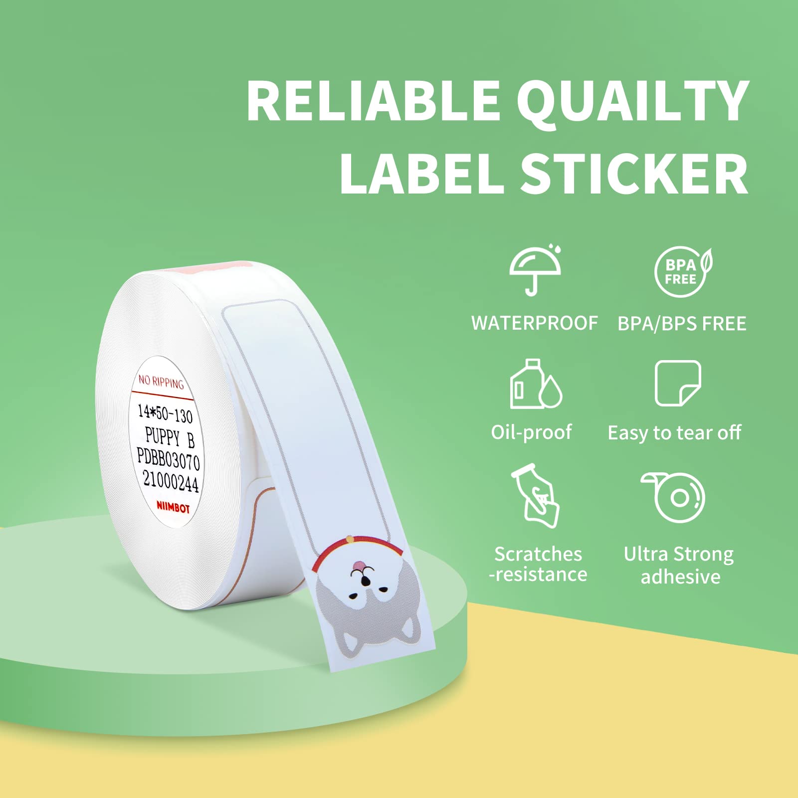 JADENS Compatible Label Maker Tape for NIIMBOT D11/D110 - Standard Self-Adhesive Labeling Tape, Address Labels Replacement, Office Custom Stickers - Perfect for Organizing Files, Mailing, and Home/Office Labeling Needs