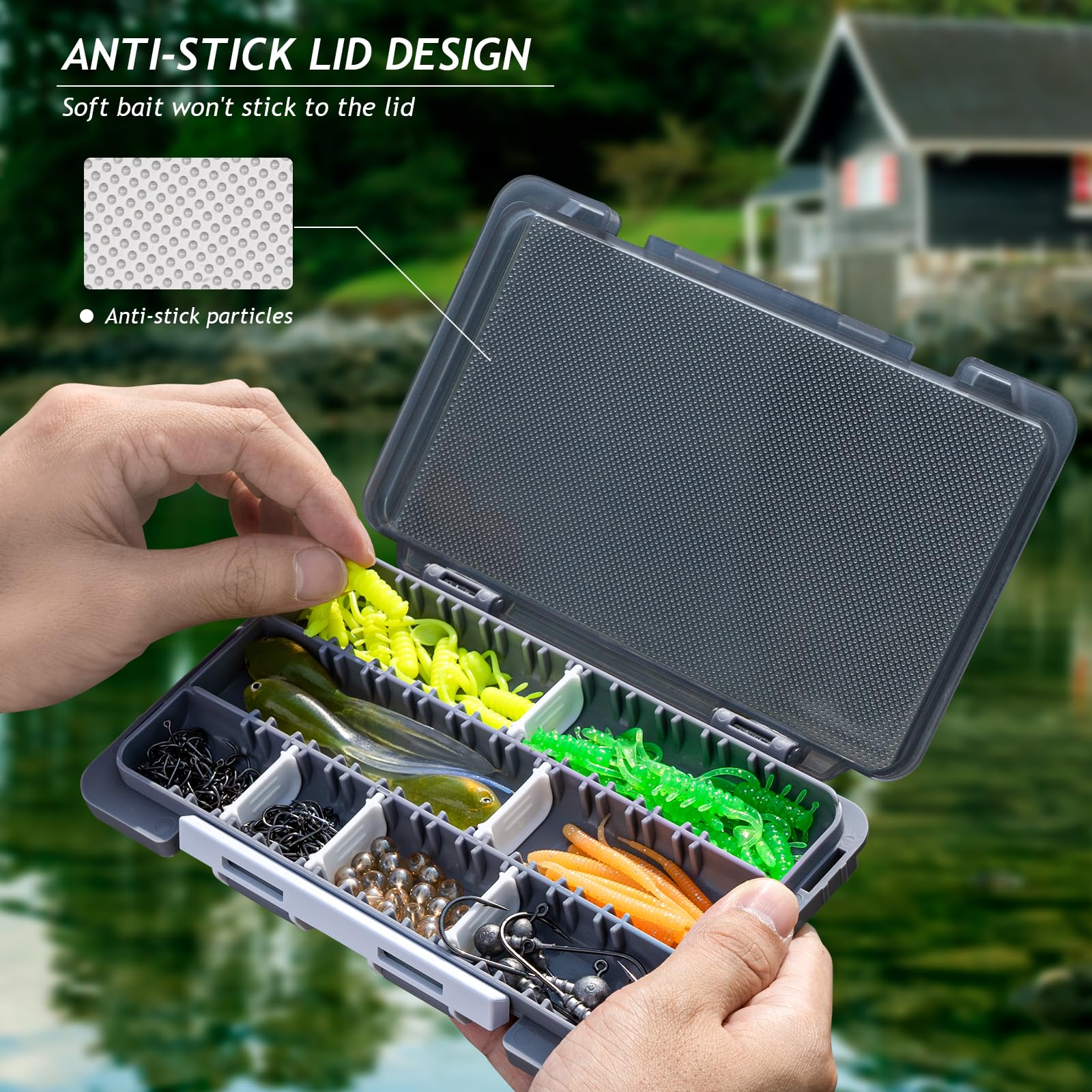 **QualyQualy 2-Pack Small Fishing Tackle Box Organizer with Removable Dividers – Portable Plastic Storage Box for Fishing Gear & Accessories – Perfect for Outdoor, Camping & Boat Trips (Blue)**