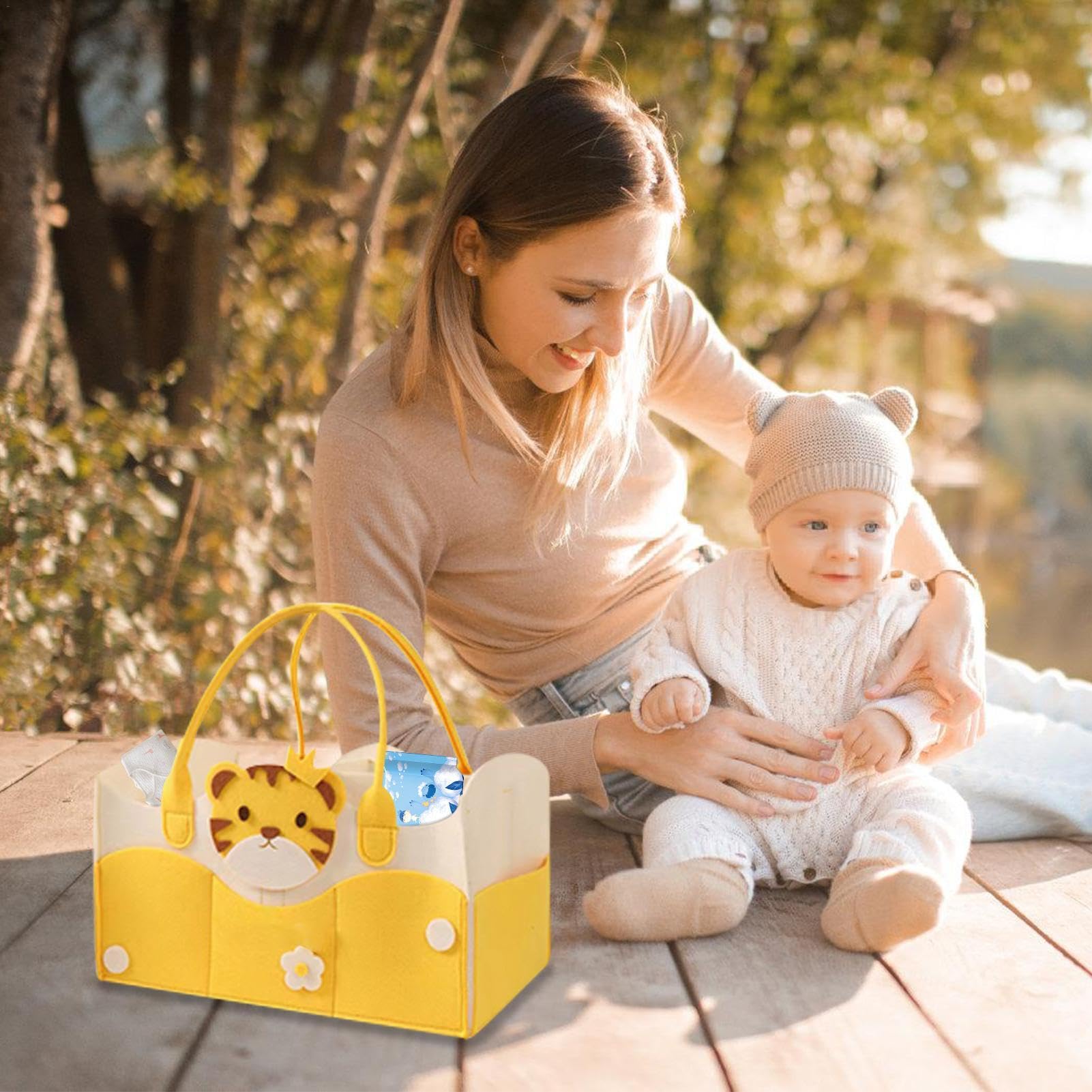Stylish Large Travel Diaper Tote Bag with Smart Divided Design for Organization - Perfect for Baby Essentials, Parenting Outings & Family Travel