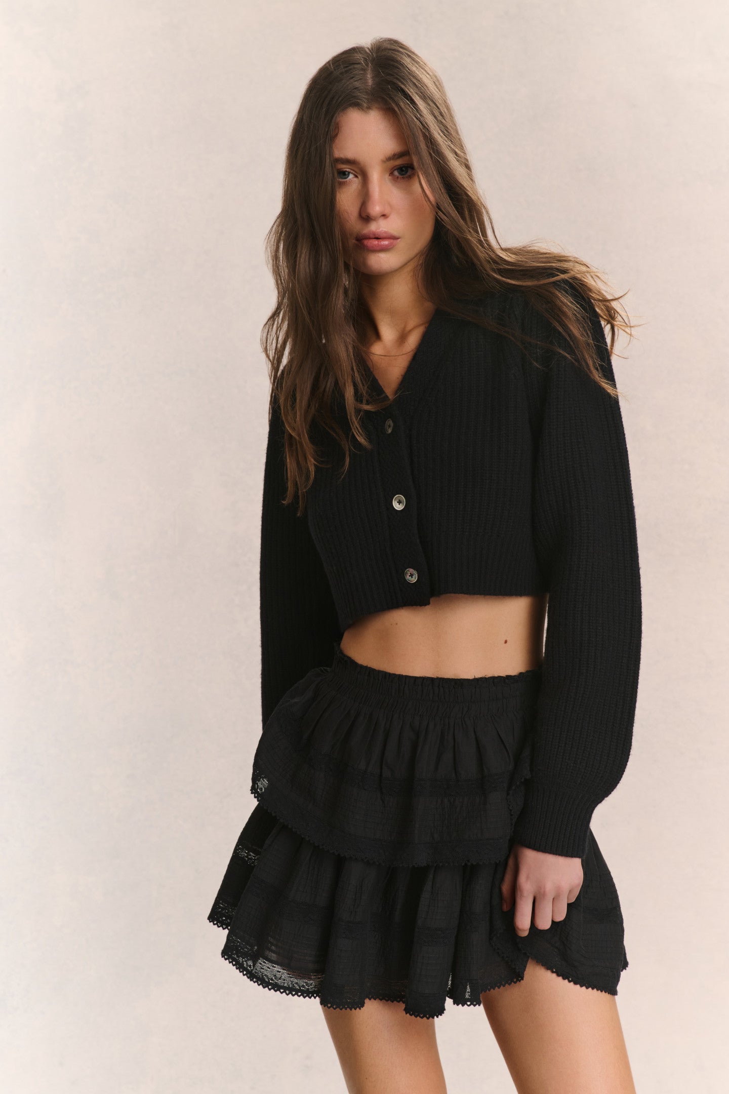 Avignon Crop Cardigan for Women - Soft Knit Black Cardigan Sweater | Perfect for Fall, Winter & Layering Outfits