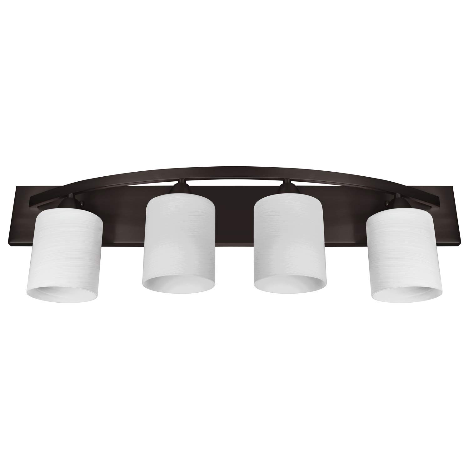 Modern Bathroom Vanity Light Fixture with Glass Globes - Brushed Nickel or Oil Rubbed Bronze Finish - 4-Light Wall Sconce for Bathroom Mirror Lighting - Perfect for Home, Hotel, and Spa Decor