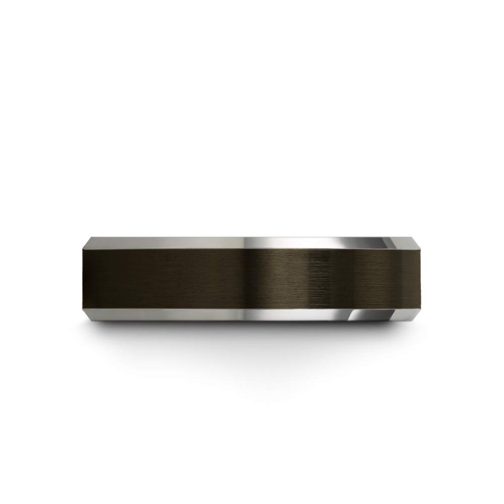 Premium Tungsten Carbide Wedding Band Ring for Men & Women - 6mm Blue Black Gunmetal with Beveled Edge, Brushed & Polished Finish - Custom Engraving for Anniversary & Engagement Gifts - Perfect for Everyday Wear, Special Occasions & Couples Jewelry