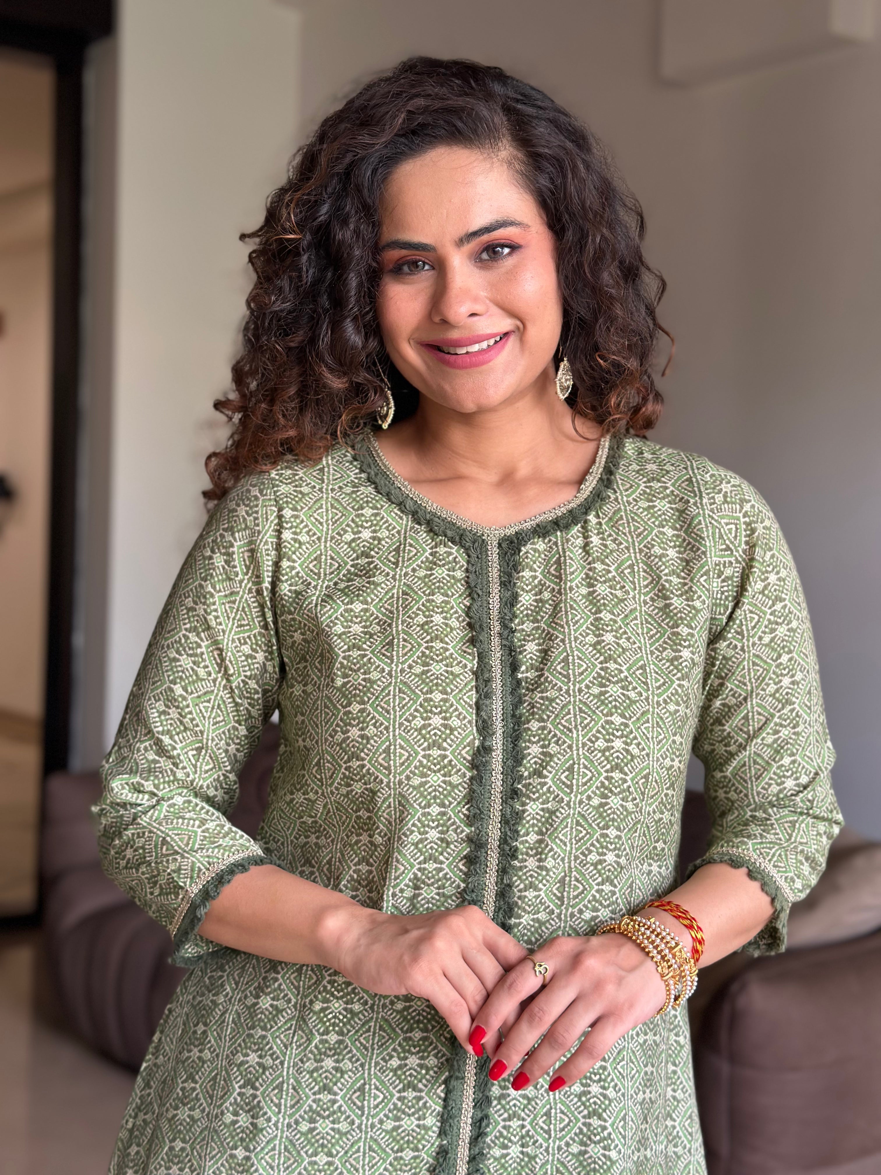 Stylish Posh Green Kurta & Tulip Pants Set | Elegant Indian Ethnic Outfit for Women | Perfect for Festivals, Weddings & Special Occasions