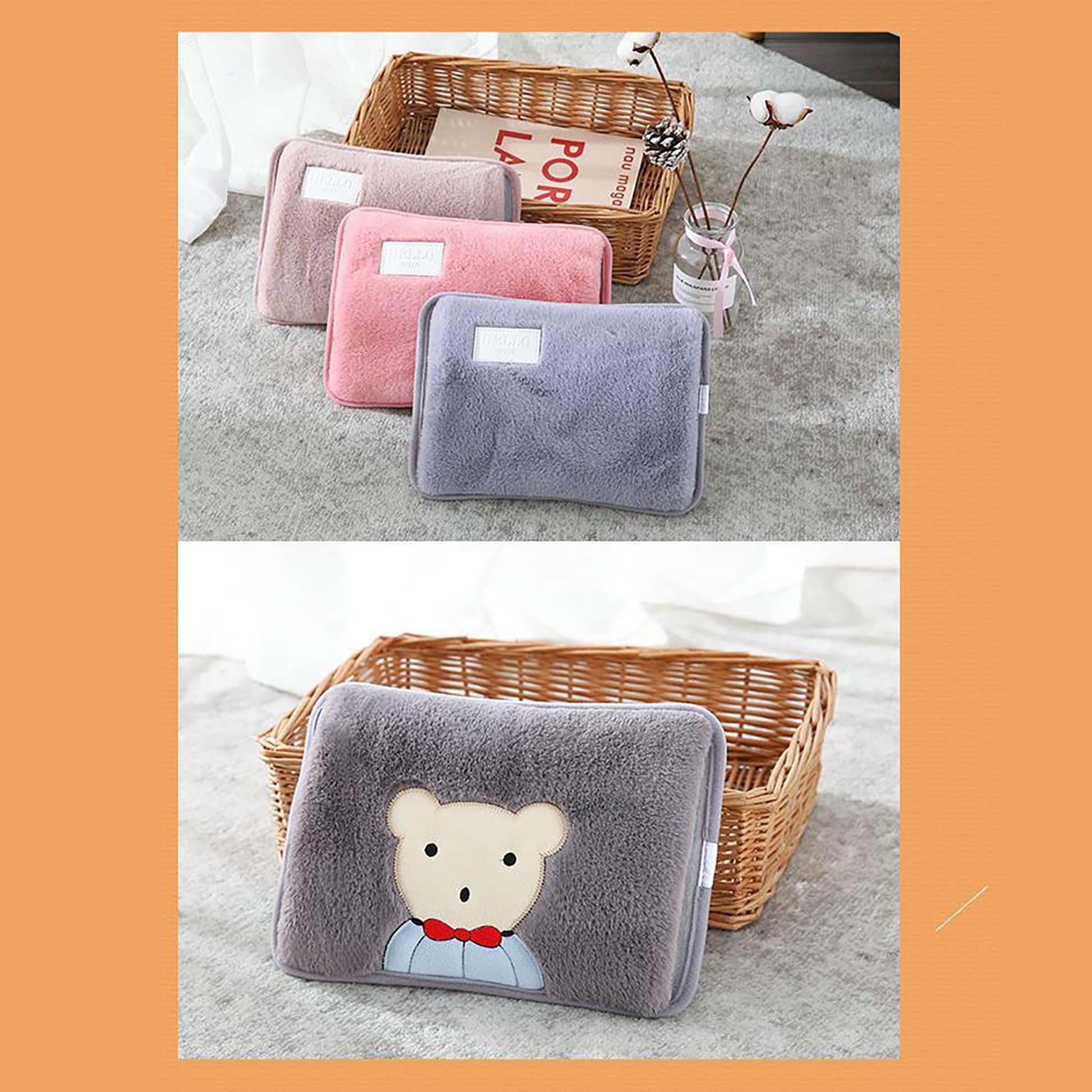 Rechargeable Electric Heating Pad - Plush Bunny Hand Warmer for Winter, Portable Hot Water Bottle with Explosion-Proof Safety, 10.24x7.09x1.18in - Perfect for Cold Weather, Office, Travel & Gift Giving