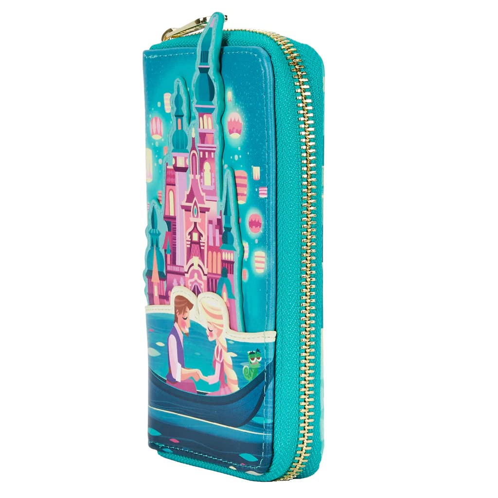Disney Tangled Princess Castle Zip Around Wallet - Loungefly Official Licensed Crossbody Bag for Women, Girls | Perfect for Theme Parks, Cosplay & Gift Giving