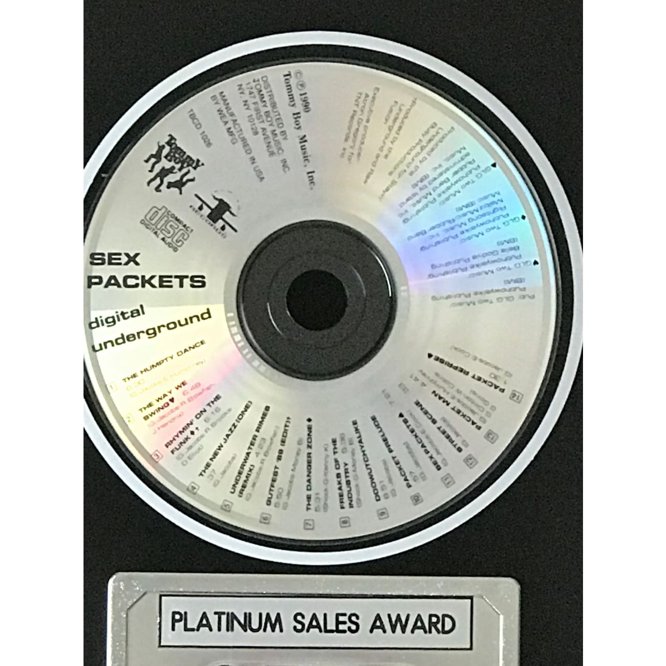 Digital Underground Sex Packets RIAA Platinum Album Award - Official Hip Hop Music Collectible for Fans & Display - Perfect for Music Memorabilia Collections, Man Cave Decor, and Gift for Rap Enthusiasts