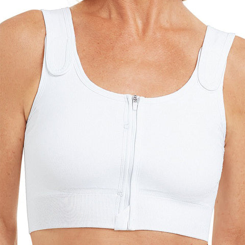 Amoena Pamela Seamless Post-Surgery Bra for Women - Comfortable White Mastectomy Bra for Breast Cancer Recovery & Everyday Wear
