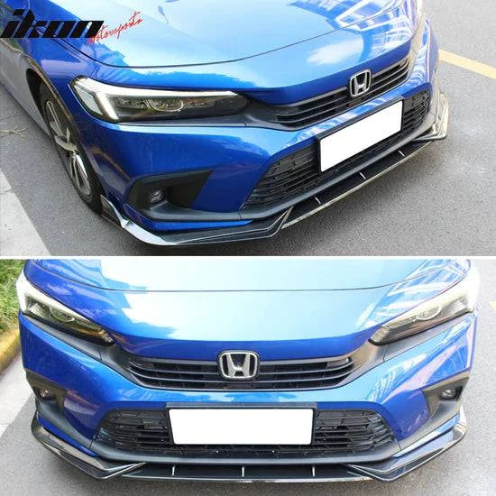 2022-2024 Honda Civic 11th Gen Front Bumper Lip Spoiler - 3PC RG Style PP Chin Splitter for Sedan & Hatchback | Aggressive Styling & Improved Aerodynamics for Street Racing & Car Shows