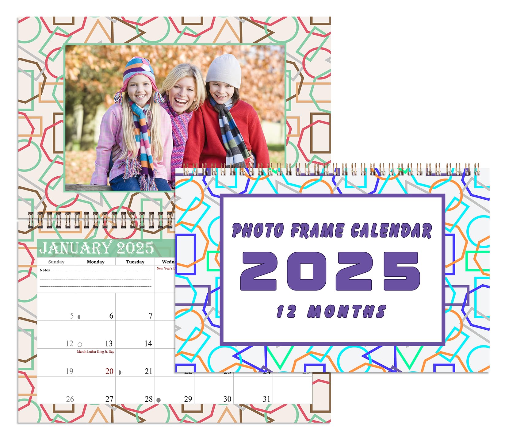 2025 Spiral-Bound Photo Frame Wall Calendar - Customizable with Your Own Photos - 12-Month Desktop & Wall Planner (Edition #011) - Perfect for Home, Office, or Gift Giving
