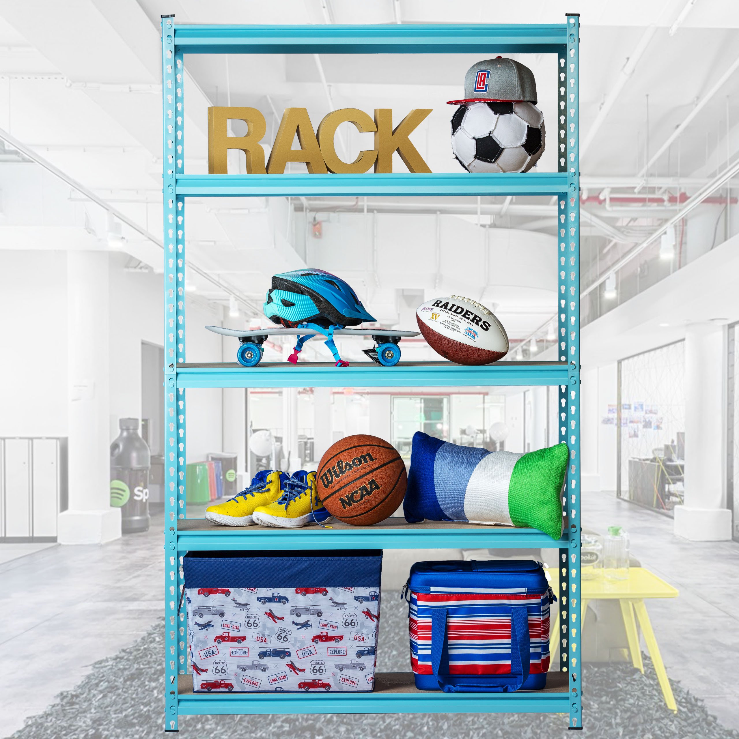 5-Tier Heavy Duty Steel Storage Rack - Boltless Adjustable Shelving Unit (42