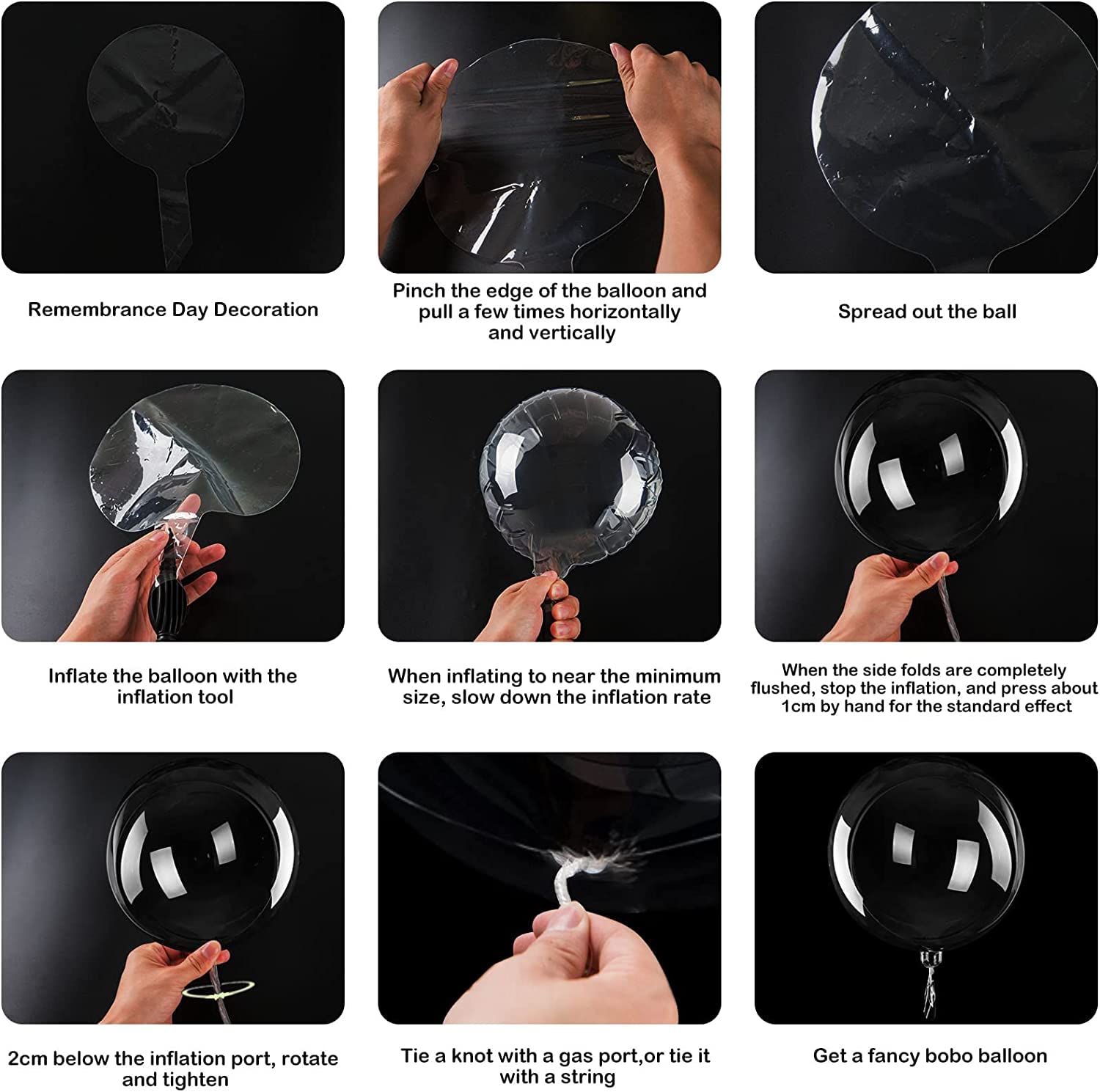 16 Pcs Clear Bobo Balloons 24 Inch - Transparent Bubble Balloons Large Round Balloons Set for LED Lights, Birthday, Christmas, Wedding Party Decorations - Indoor & Outdoor Use for Events, Photo Backdrops, and Celebrations