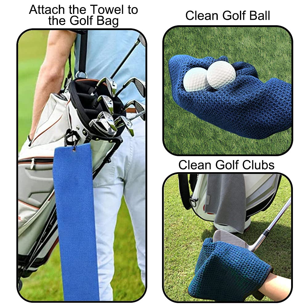 Premium Embroidered Golf Towel with Clip for Golf Bags - Ideal Golf Gift for Men & Women, Perfect Birthday & Retirement Present for Golf Lovers - Great for Course Play, Practice Sessions & Club Storage