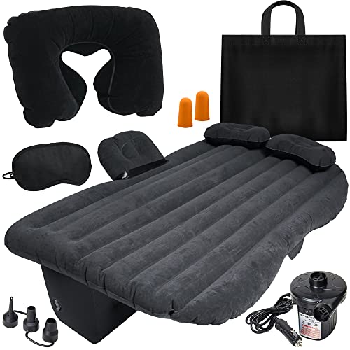 Inflatable Car Mattress With Neck Pillow and Ear Plugs