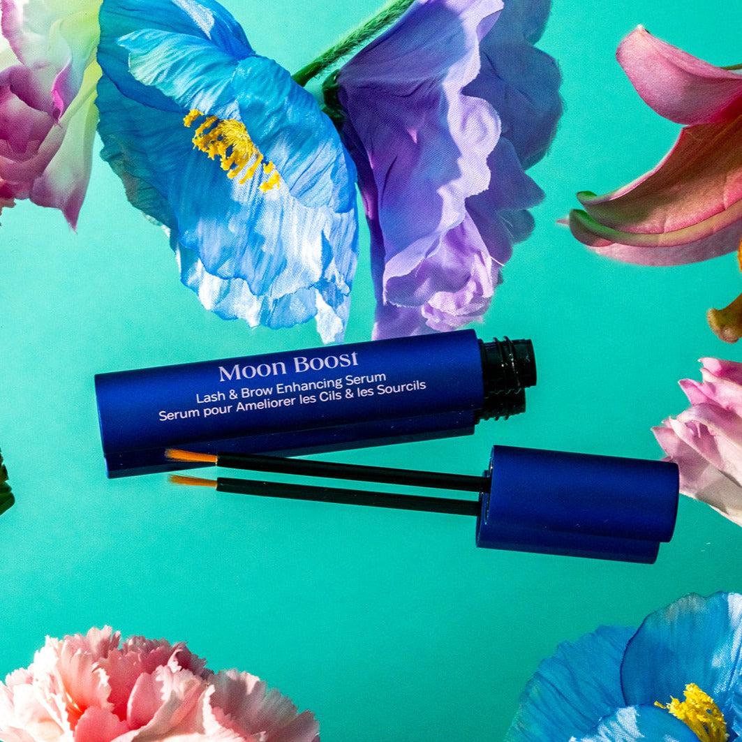 Moon Boost Lash & Brow Enhancing Serum - Natural Growth Formula for Longer, Thicker Eyelashes & Eyebrows - Perfect for Nighttime Care & Special Occasion Makeup Prep